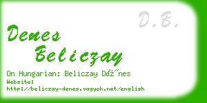 denes beliczay business card